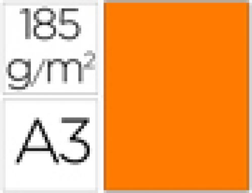 Cartolina guarro din a3 laranja fluorescente 185 gr pack de 50 folhas , Guarro , 54787 , 3148954225739